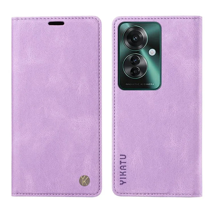 YIKATU YK-004 For Oppo Reno11 F 5G / F25 Pro 5G Leather Case Skin-touch Wallet Phone Cover