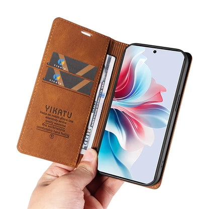 YIKATU YK-004 For Oppo Reno11 F 5G / F25 Pro 5G Leather Case Skin-touch Wallet Phone Cover