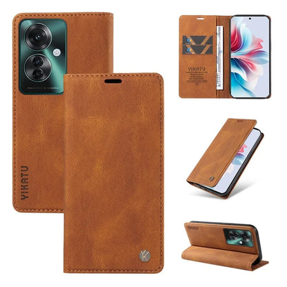 YIKATU YK-004 For Oppo Reno11 F 5G / F25 Pro 5G Leather Case Skin-touch Wallet Phone Cover
