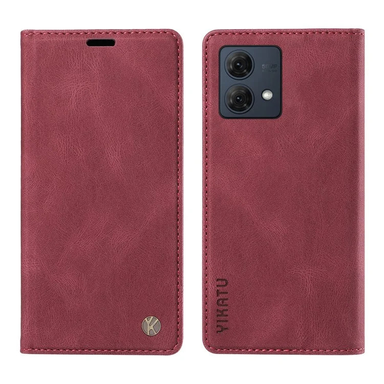 YIKATU YK-004 For Motorola Moto G84 5G Case Skin Touch PU Leather Stand Phone Cover