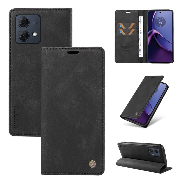 YIKATU YK-004 For Motorola Moto G84 5G Case Skin Touch PU Leather Stand Phone Cover