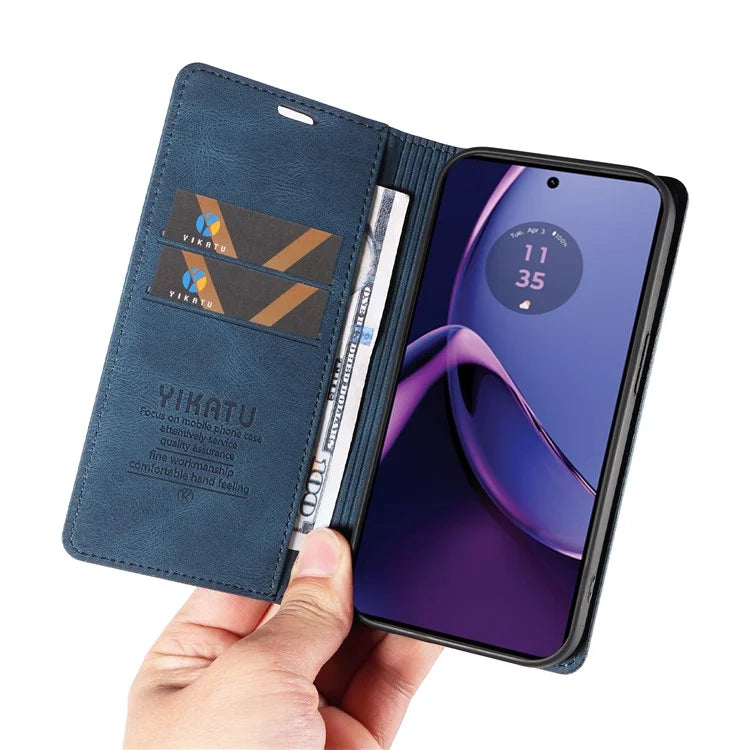 YIKATU YK-004 For Motorola Moto G84 5G Case Skin Touch PU Leather Stand Phone Cover