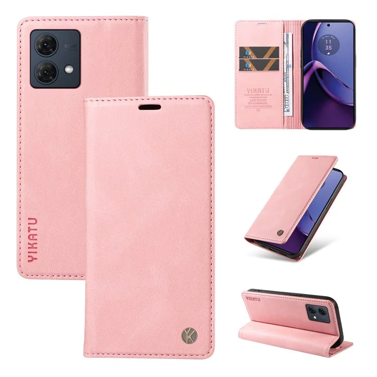 YIKATU YK-004 For Motorola Moto G84 5G Case Skin Touch PU Leather Stand Phone Cover