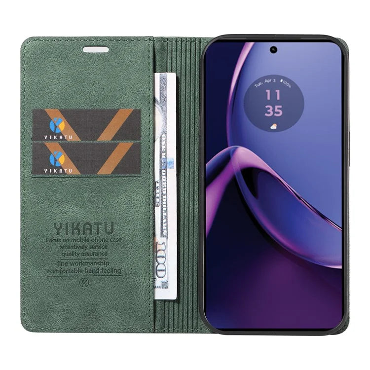 YIKATU YK-004 For Motorola Moto G84 5G Case Skin Touch PU Leather Stand Phone Cover