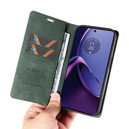 YIKATU YK-004 For Motorola Moto G84 5G Case Skin Touch PU Leather Stand Phone Cover