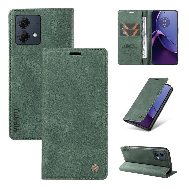 YIKATU YK-004 For Motorola Moto G84 5G Case Skin Touch PU Leather Stand Phone Cover