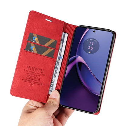 YIKATU YK-004 For Motorola Moto G84 5G Case Skin Touch PU Leather Stand Phone Cover
