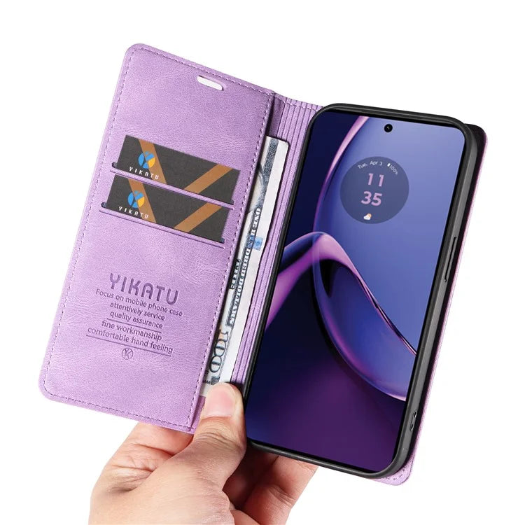 YIKATU YK-004 For Motorola Moto G84 5G Case Skin Touch PU Leather Stand Phone Cover