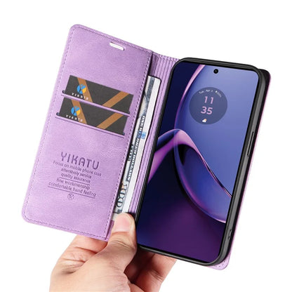 YIKATU YK-004 For Motorola Moto G84 5G Case Skin Touch PU Leather Stand Phone Cover