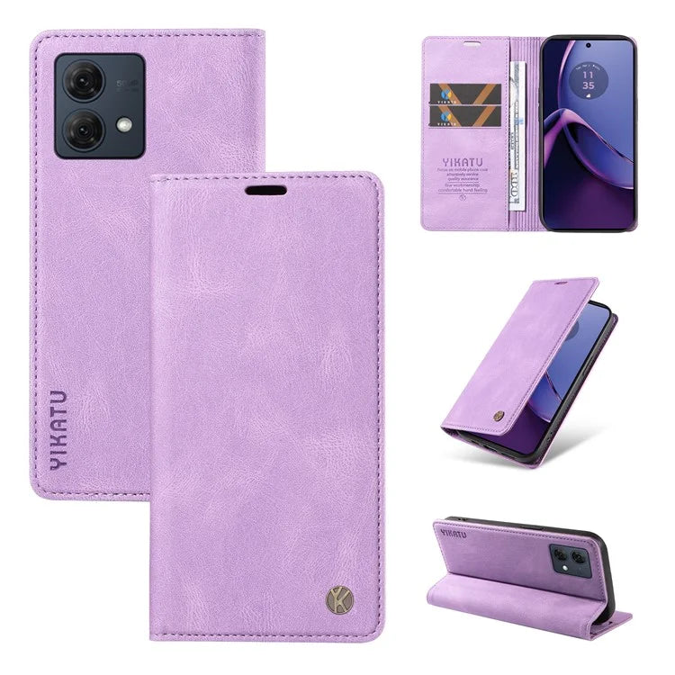 YIKATU YK-004 For Motorola Moto G84 5G Case Skin Touch PU Leather Stand Phone Cover