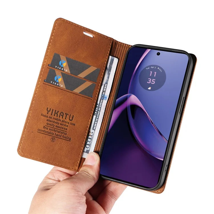 YIKATU YK-004 For Motorola Moto G84 5G Case Skin Touch PU Leather Stand Phone Cover