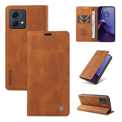 YIKATU YK-004 For Motorola Moto G84 5G Case Skin Touch PU Leather Stand Phone Cover