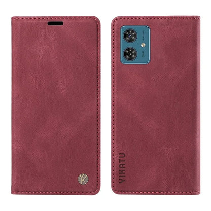 YIKATU YK-004 For Motorola Moto G54 5G Magnetic Case Flip Stand Skin-touch Feeling Leather Phone Cover
