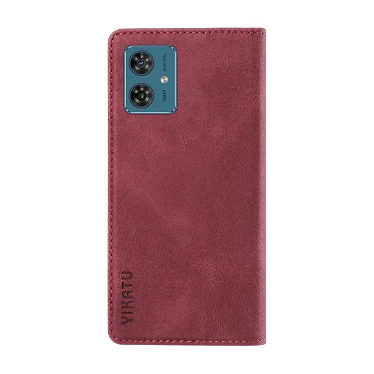 YIKATU YK-004 For Motorola Moto G54 5G Magnetic Case Flip Stand Skin-touch Feeling Leather Phone Cover