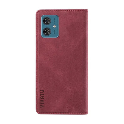 YIKATU YK-004 For Motorola Moto G54 5G Magnetic Case Flip Stand Skin-touch Feeling Leather Phone Cover