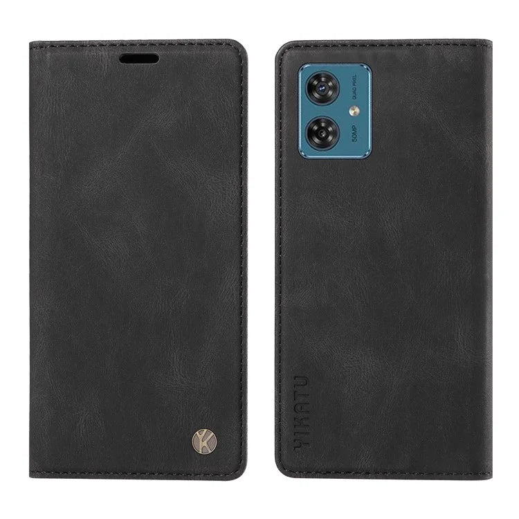 YIKATU YK-004 For Motorola Moto G54 5G Magnetic Case Flip Stand Skin-touch Feeling Leather Phone Cover