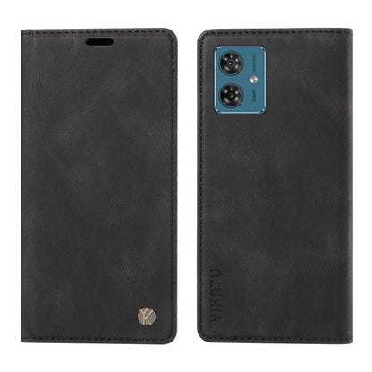YIKATU YK-004 For Motorola Moto G54 5G Magnetic Case Flip Stand Skin-touch Feeling Leather Phone Cover