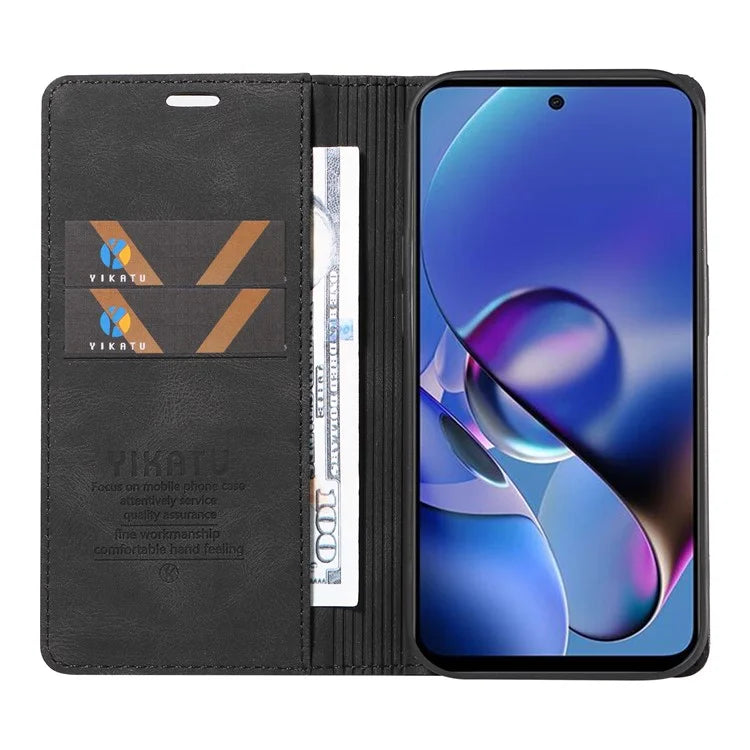 YIKATU YK-004 For Motorola Moto G54 5G Magnetic Case Flip Stand Skin-touch Feeling Leather Phone Cover