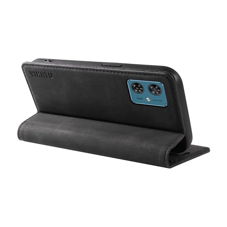 YIKATU YK-004 For Motorola Moto G54 5G Magnetic Case Flip Stand Skin-touch Feeling Leather Phone Cover