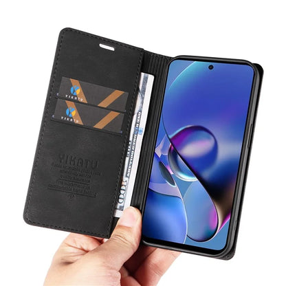 YIKATU YK-004 For Motorola Moto G54 5G Magnetic Case Flip Stand Skin-touch Feeling Leather Phone Cover