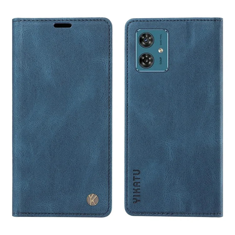 YIKATU YK-004 For Motorola Moto G54 5G Magnetic Case Flip Stand Skin-touch Feeling Leather Phone Cover
