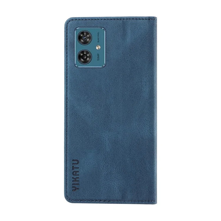 YIKATU YK-004 For Motorola Moto G54 5G Magnetic Case Flip Stand Skin-touch Feeling Leather Phone Cover