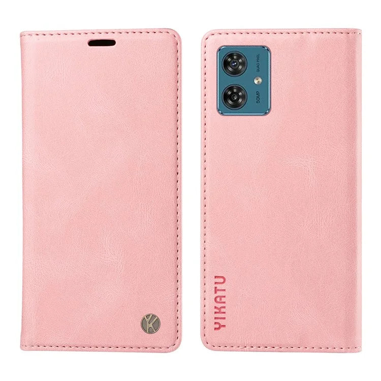 YIKATU YK-004 For Motorola Moto G54 5G Magnetic Case Flip Stand Skin-touch Feeling Leather Phone Cover