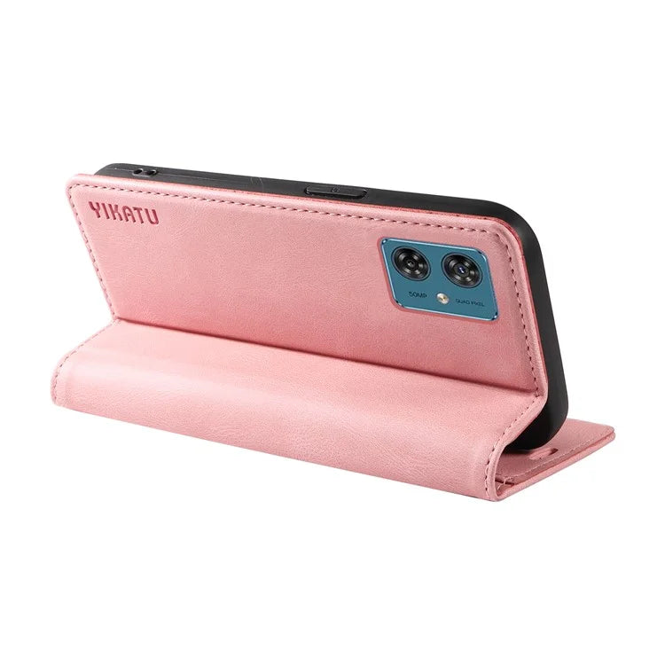 YIKATU YK-004 For Motorola Moto G54 5G Magnetic Case Flip Stand Skin-touch Feeling Leather Phone Cover