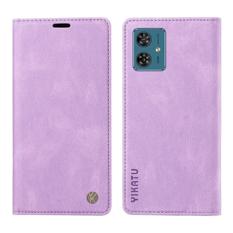YIKATU YK-004 For Motorola Moto G54 5G Magnetic Case Flip Stand Skin-touch Feeling Leather Phone Cover