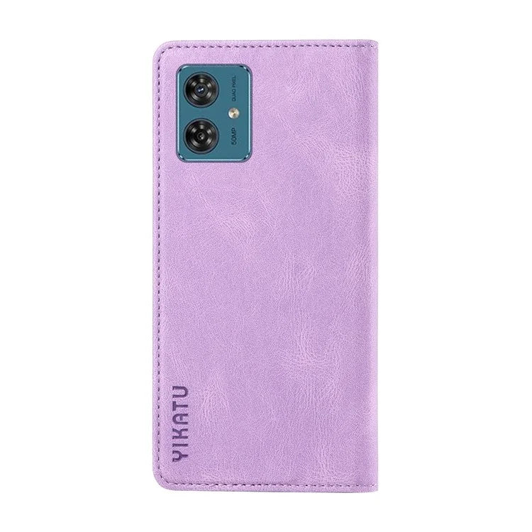 YIKATU YK-004 For Motorola Moto G54 5G Magnetic Case Flip Stand Skin-touch Feeling Leather Phone Cover
