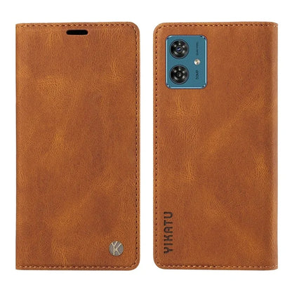 YIKATU YK-004 For Motorola Moto G54 5G Magnetic Case Flip Stand Skin-touch Feeling Leather Phone Cover
