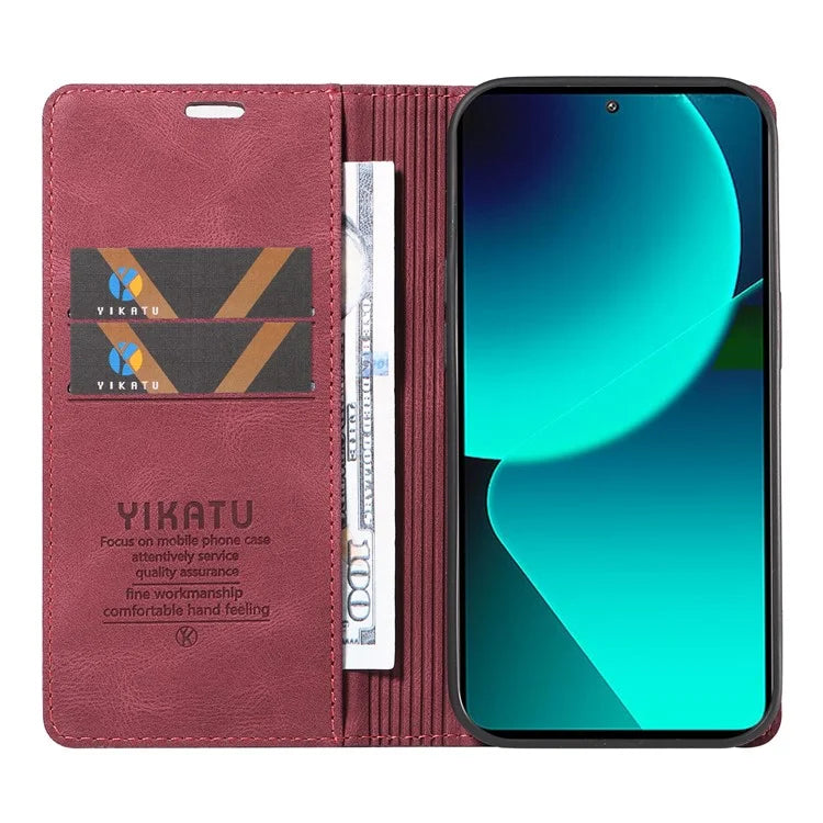 YIKATU YK-004 For Xiaomi 13T / 13T Pro / Redmi K60 Ultra Case Shockproof PU Leather Stand Card Holder Phone Cover