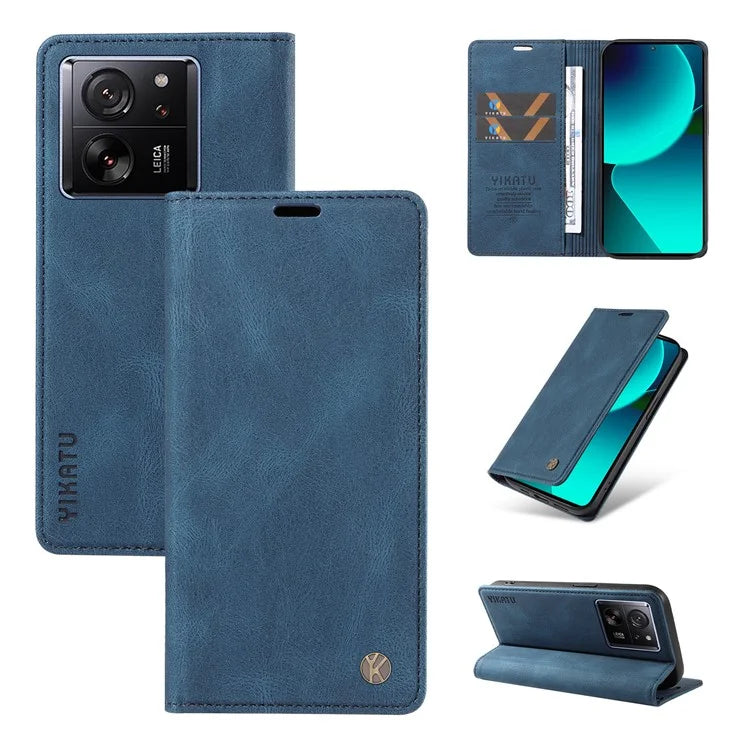 YIKATU YK-004 For Xiaomi 13T / 13T Pro / Redmi K60 Ultra Case Shockproof PU Leather Stand Card Holder Phone Cover