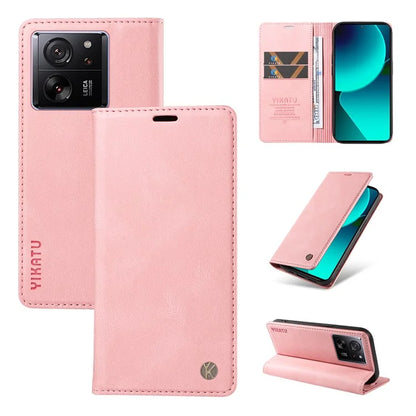 YIKATU YK-004 For Xiaomi 13T / 13T Pro / Redmi K60 Ultra Case Shockproof PU Leather Stand Card Holder Phone Cover