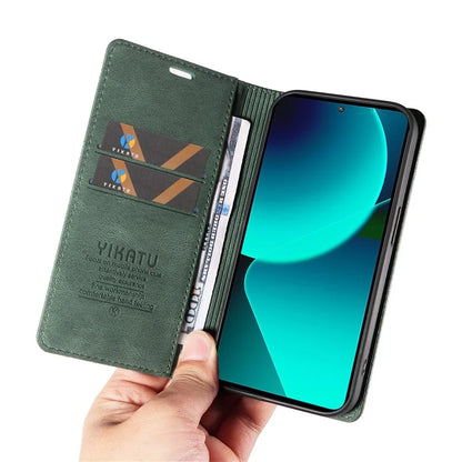 YIKATU YK-004 For Xiaomi 13T / 13T Pro / Redmi K60 Ultra Case Shockproof PU Leather Stand Card Holder Phone Cover