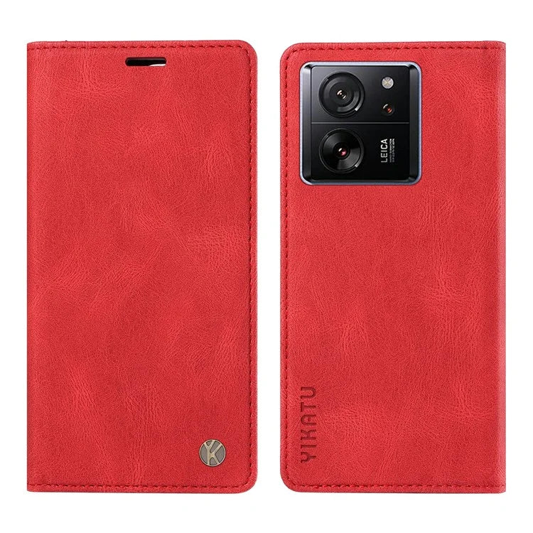 YIKATU YK-004 For Xiaomi 13T / 13T Pro / Redmi K60 Ultra Case Shockproof PU Leather Stand Card Holder Phone Cover