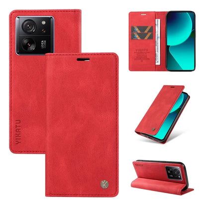 YIKATU YK-004 For Xiaomi 13T / 13T Pro / Redmi K60 Ultra Case Shockproof PU Leather Stand Card Holder Phone Cover
