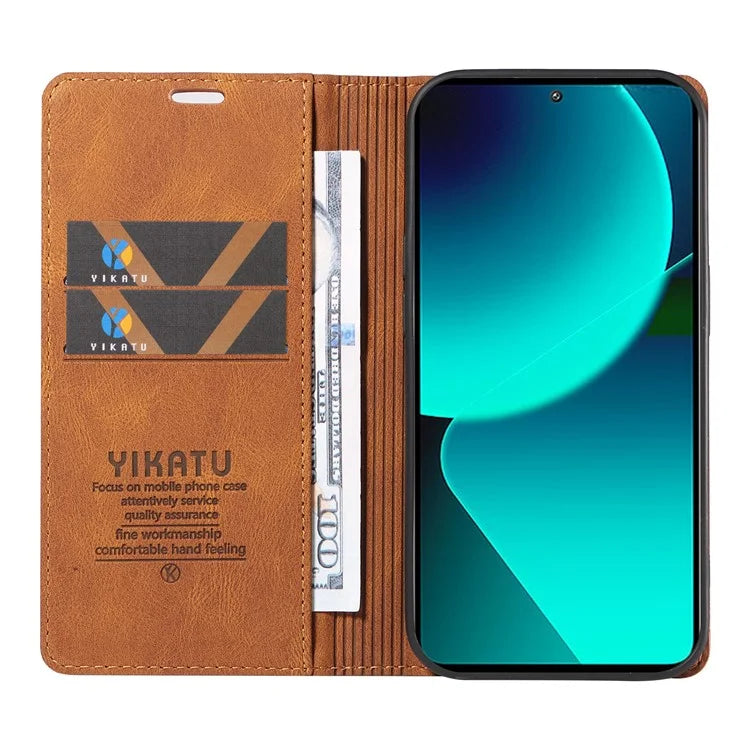 YIKATU YK-004 For Xiaomi 13T / 13T Pro / Redmi K60 Ultra Case Shockproof PU Leather Stand Card Holder Phone Cover