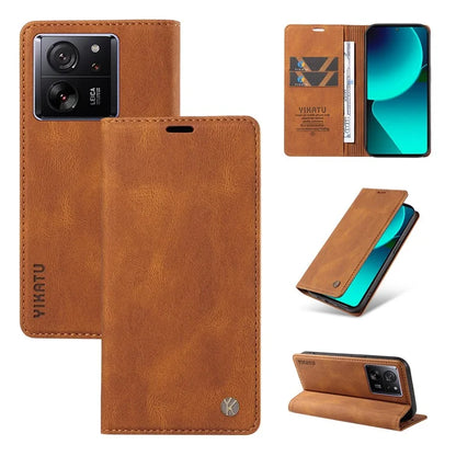 YIKATU YK-004 For Xiaomi 13T / 13T Pro / Redmi K60 Ultra Case Shockproof PU Leather Stand Card Holder Phone Cover