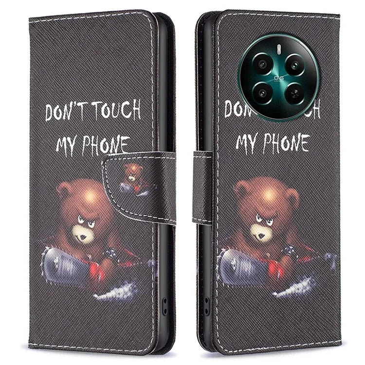 For Realme 12+ 5G Phone Case Pattern Printing PU Leather Stand Wallet Cover