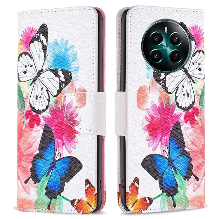 For Realme 12+ 5G Phone Case Pattern Printing PU Leather Stand Wallet Cover