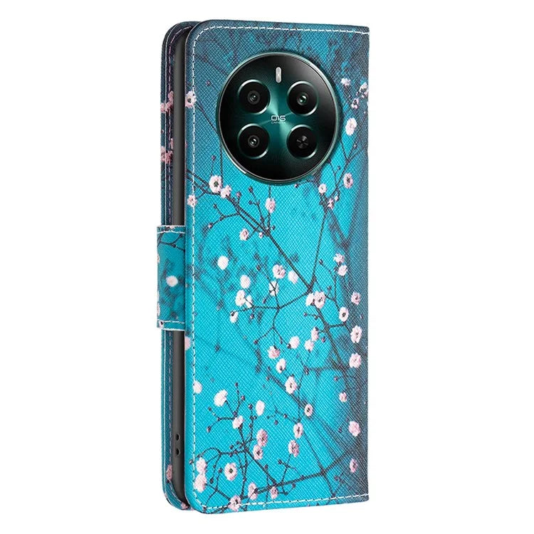 For Realme 12+ 5G Phone Case Pattern Printing PU Leather Stand Wallet Cover