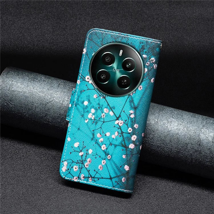 For Realme 12+ 5G Phone Case Pattern Printing PU Leather Stand Wallet Cover