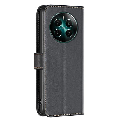 BINFEN COLOR BF17 For Realme 12+ 5G Case PU Leather Folio Magnetic Clasp Stand View Phone Cover