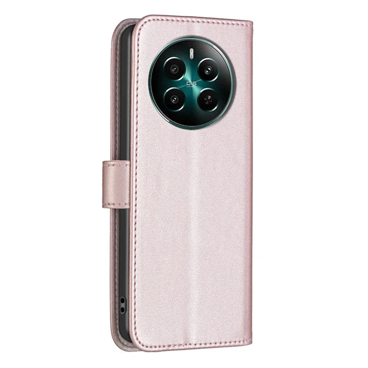 BINFEN COLOR BF17 For Realme 12+ 5G Case PU Leather Folio Magnetic Clasp Stand View Phone Cover