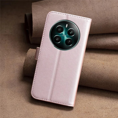 BINFEN COLOR BF17 For Realme 12+ 5G Case PU Leather Folio Magnetic Clasp Stand View Phone Cover
