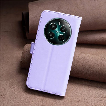 BINFEN COLOR BF17 For Realme 12+ 5G Case PU Leather Folio Magnetic Clasp Stand View Phone Cover