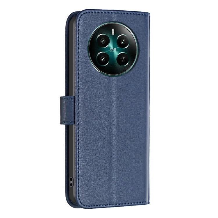 BINFEN COLOR BF17 For Realme 12+ 5G Case PU Leather Folio Magnetic Clasp Stand View Phone Cover