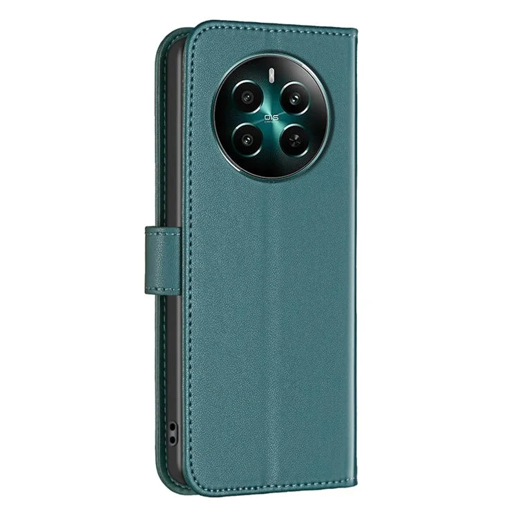 BINFEN COLOR BF17 For Realme 12+ 5G Case PU Leather Folio Magnetic Clasp Stand View Phone Cover