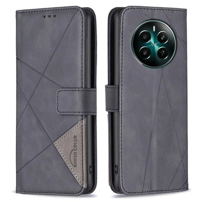 BINFEN COLOR BF05 For Realme 12+ 5G Case Geometric Imprinted Wallet Phone Cover